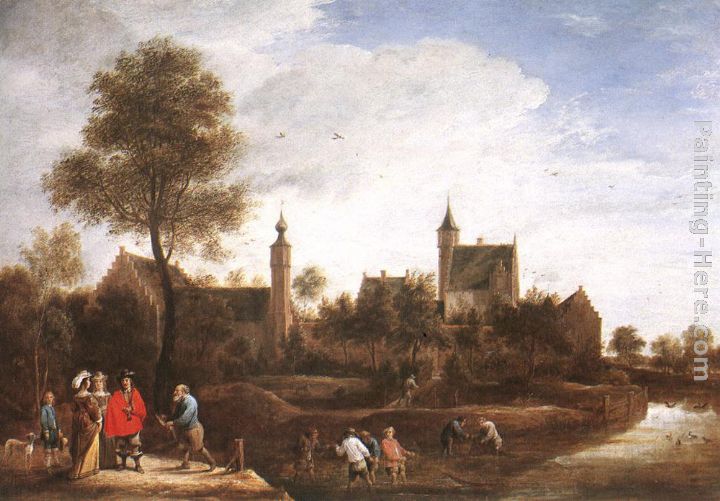 A View of Het Sterckshof near Antwerp painting - David the Younger Teniers A View of Het Sterckshof near Antwerp art painting
